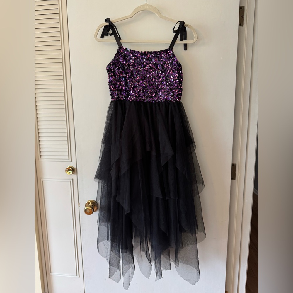 Honey and Rosie Big Girls Sequin Tiered Mesh dress size 14